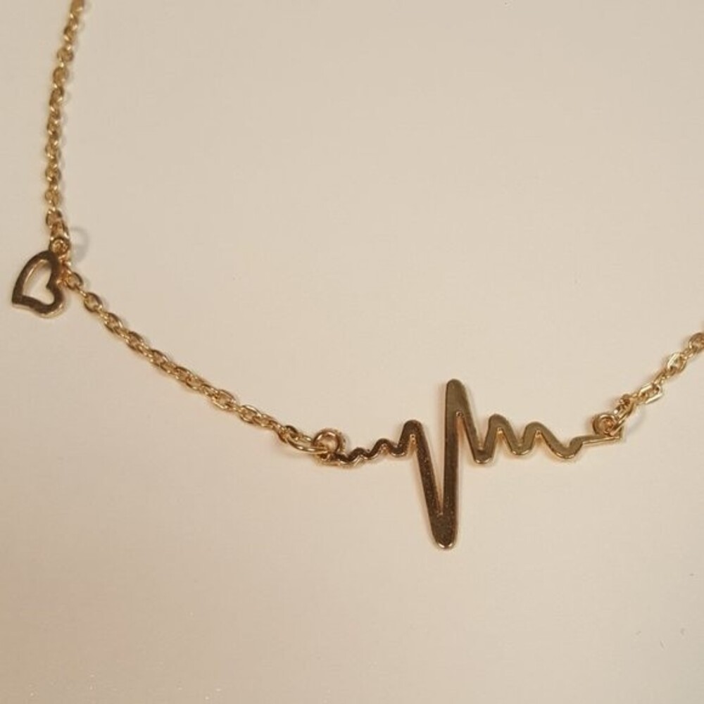 Gold Heartbeat Necklace Nurse Doctor Healthcare